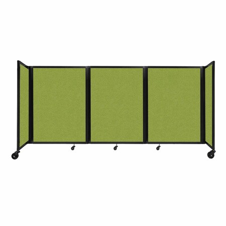 Versare Room Divider 360 Folding Portable Partition 8'6" x 4' Lime Green Fabric 1148331